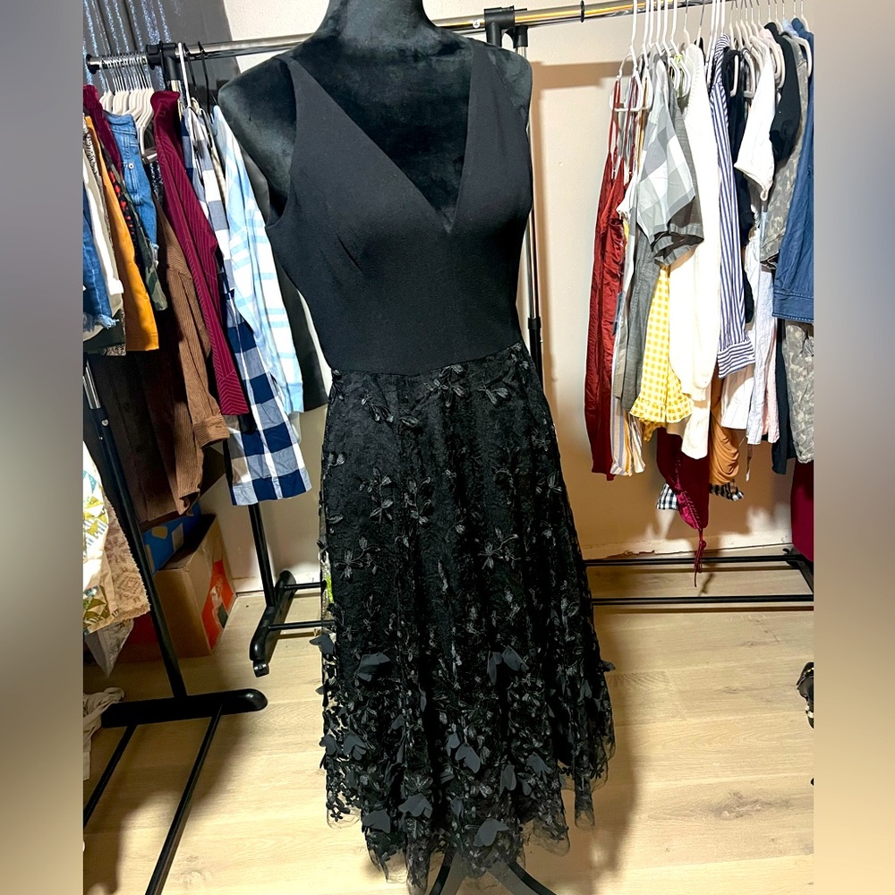 Dress the population black lace dress